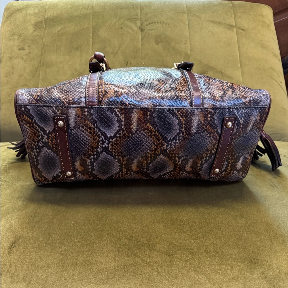 Vintage Dooney & Bourke Ltd.Ed Florentine Python Embossed Domed Buckle Satchel - Picture 7 of 17